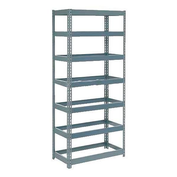 Extra Heavy Duty Shelving 36W x 18D x 96H With 7 Shelves, No Deck, Gray